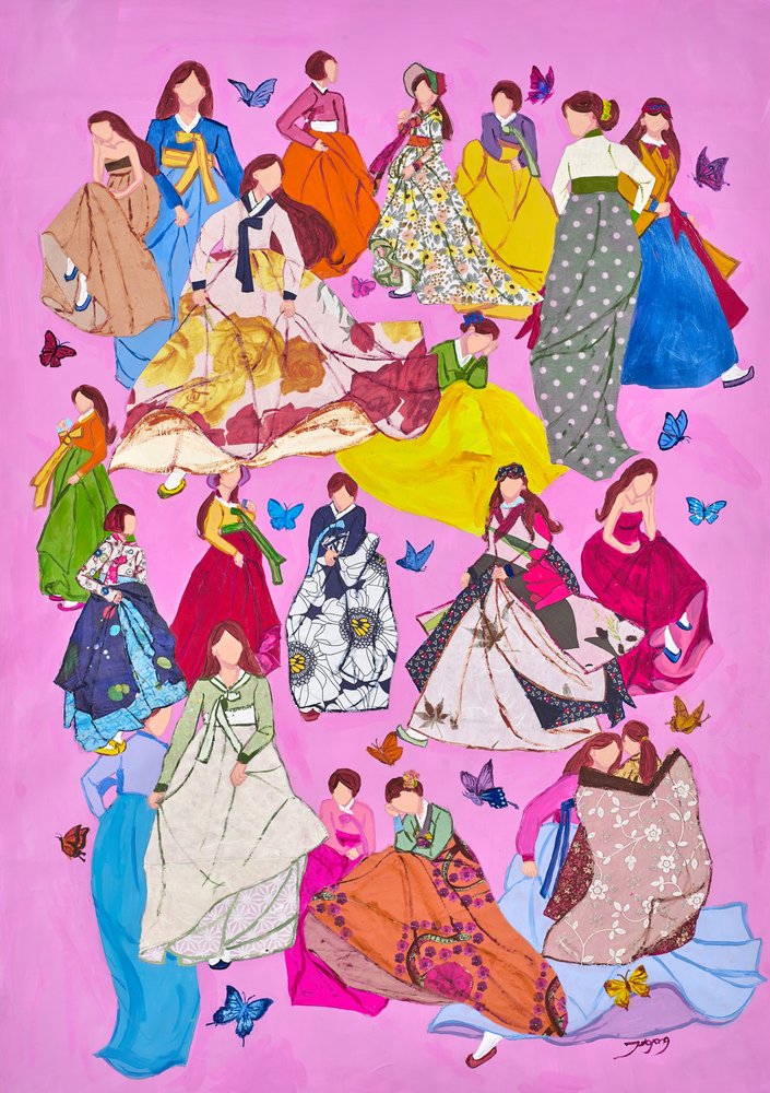 Lebendige Hanbok-Frauen von Jukyong Park