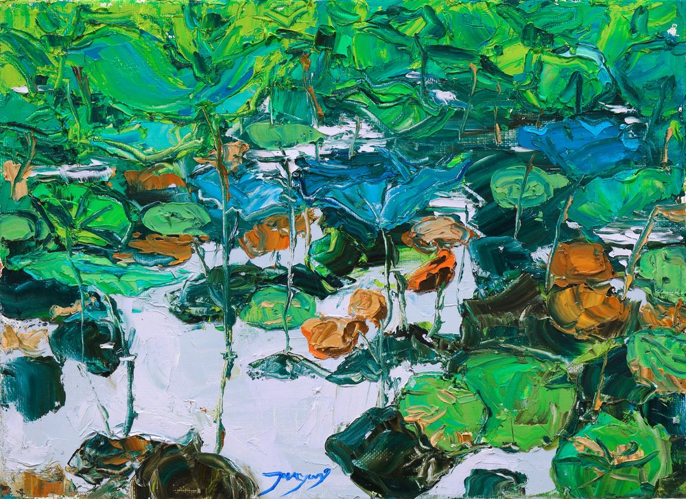 Lebendiger Lotus-Teich von Jukyong Park