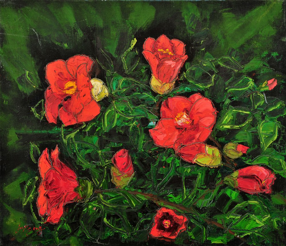 Lebendige rote Blumen von Jukyong Park
