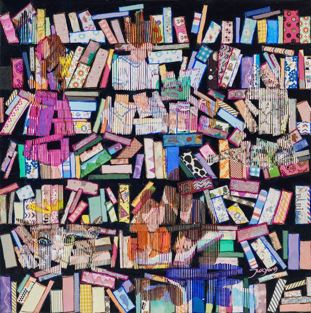 Verspielte Bücherregalmuster von Jukyong Park