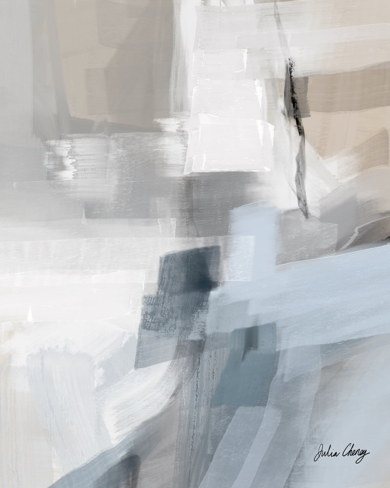Gedämpftes Blau Abstrakt von Julia Cheney