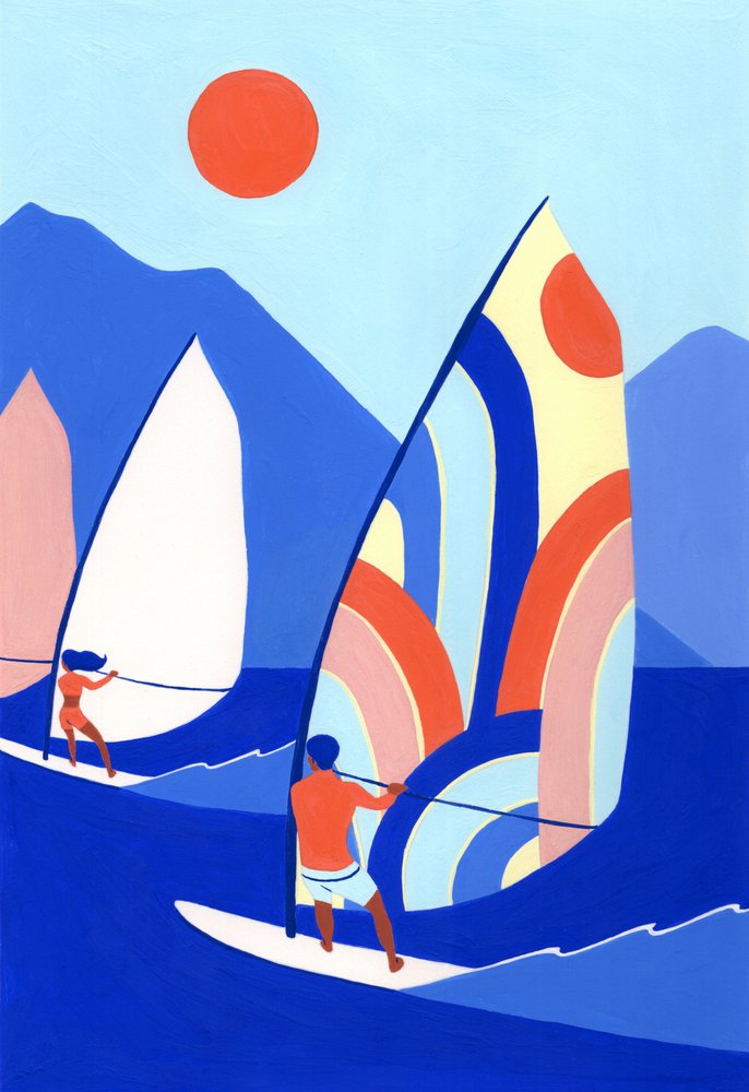 Lebendige Ozean-Windsurfing von Julie Lesouef