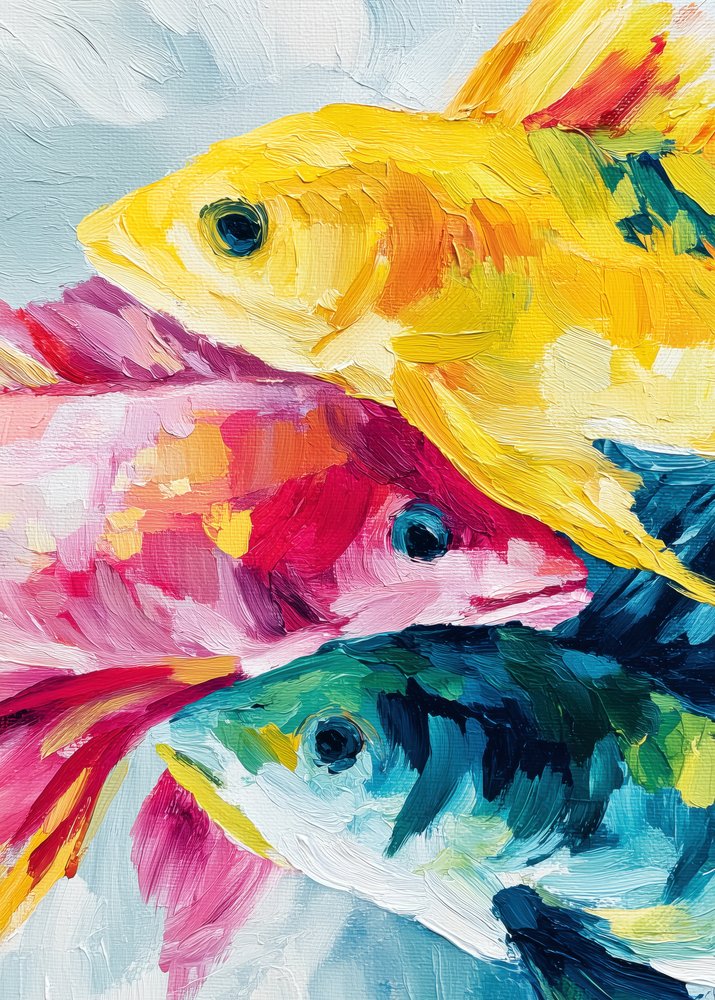 Buntes Fischtrio von Justyna Jaszke