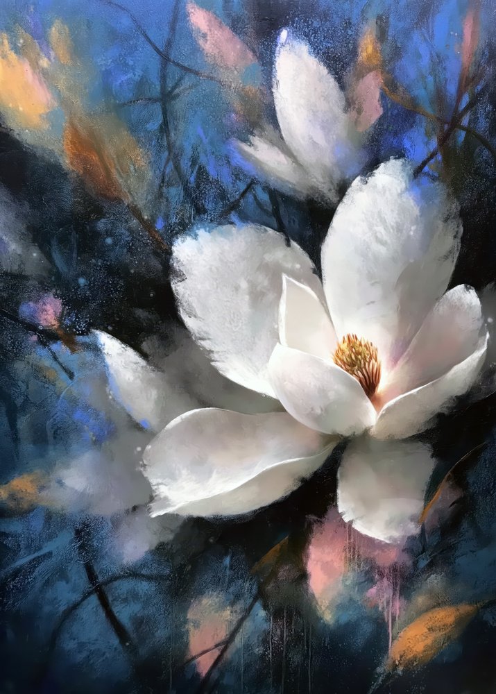 Elegante Magnolienblüte von Justyna Jaszke