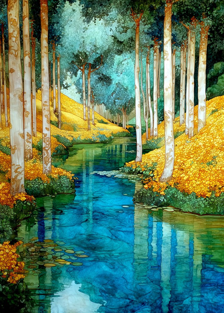Verzauberter Waldbach von Justyna Jaszke