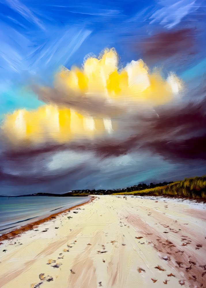 Goldene Wolken über dem Strand von Justyna Jaszke