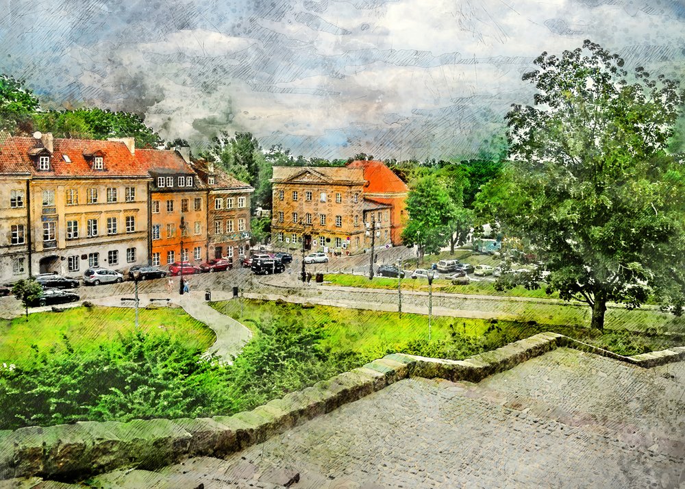 Historische Stadtparkansicht von Justyna Jaszke
