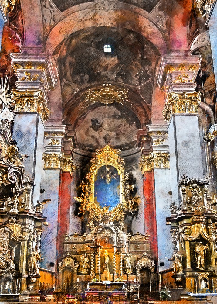 Ornate Kircheninnenraum von Justyna Jaszke