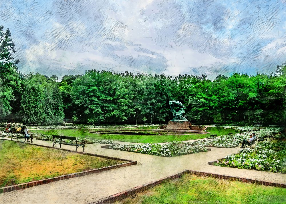 Friedliche Parkstatue von Justyna Jaszke