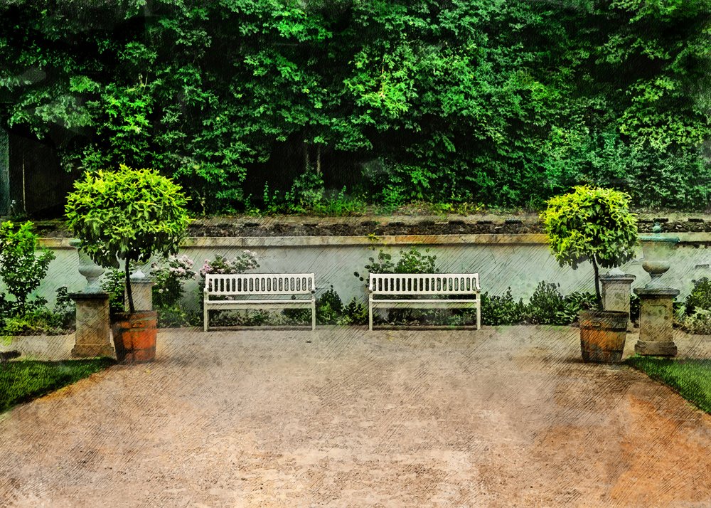 Serene Gartenbänke von Justyna Jaszke