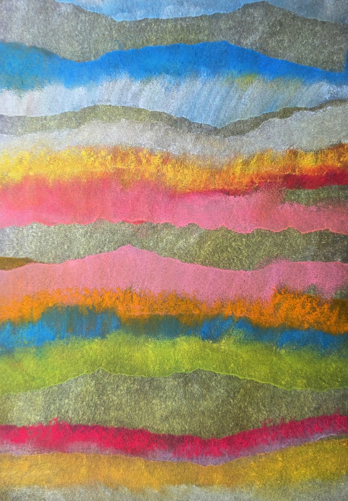 Lebendige abstrakte Landschaft von Justyna Jaszke