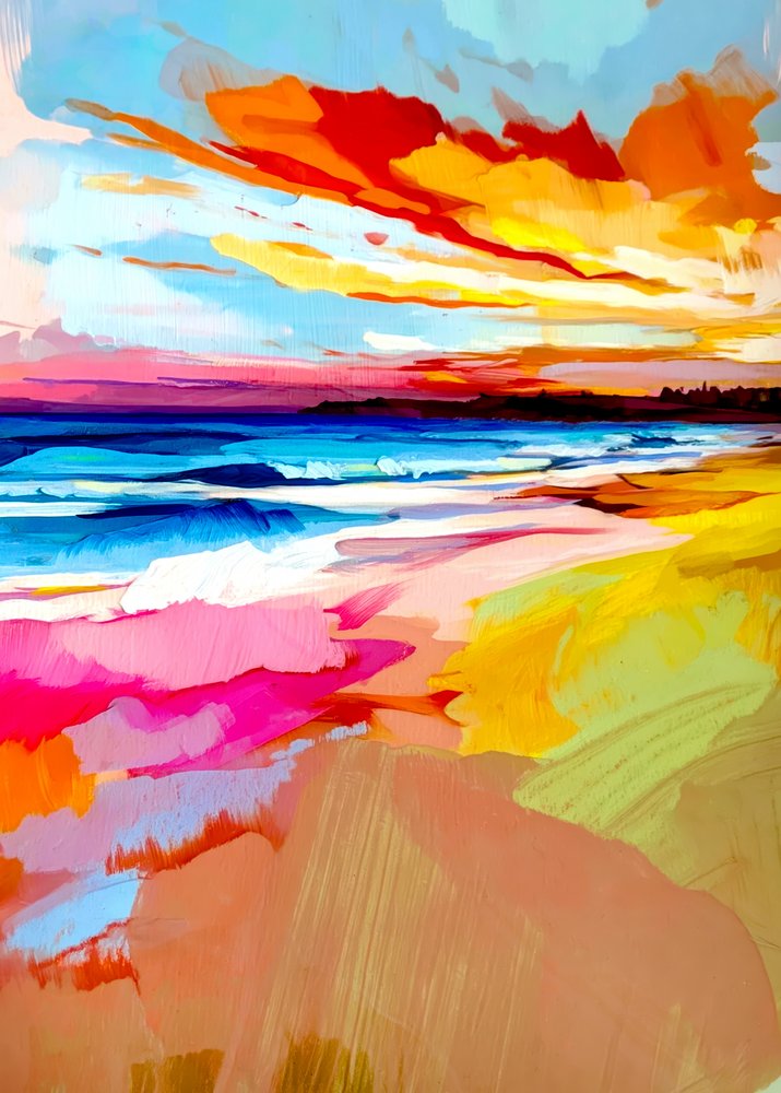 Lebendiger Strandsonnenuntergang von Justyna Jaszke