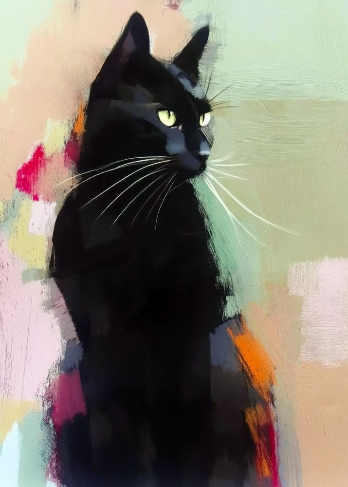Lebendige Schwarze Katze von Justyna Jaszke