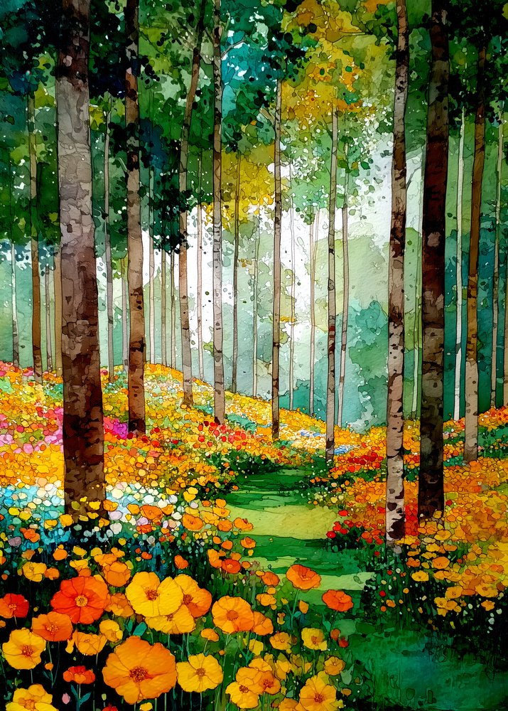 Lebendiger Waldweg von Justyna Jaszke