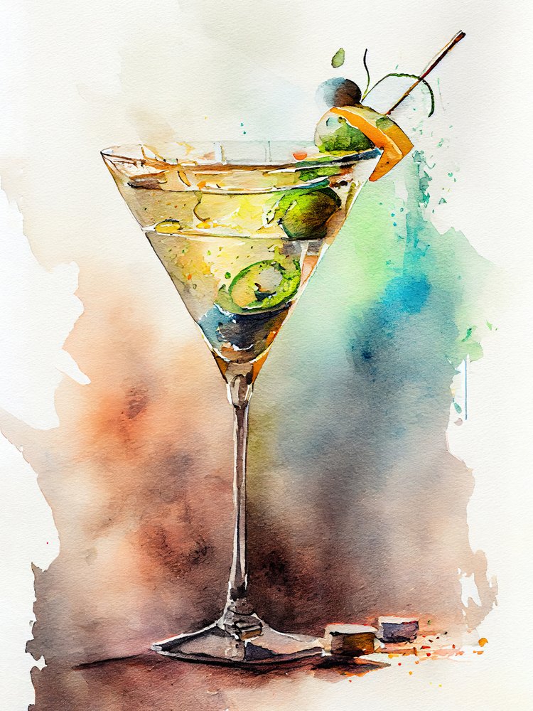 Lebendiges Martini-Gemälde von Justyna Jaszke