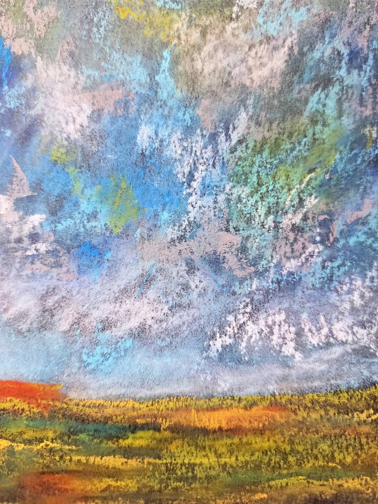 Lebendiger Himmel über Feldern von Justyna Jaszke