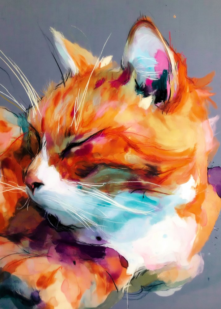 Lebendige Schlafende Katze von Justyna Jaszke