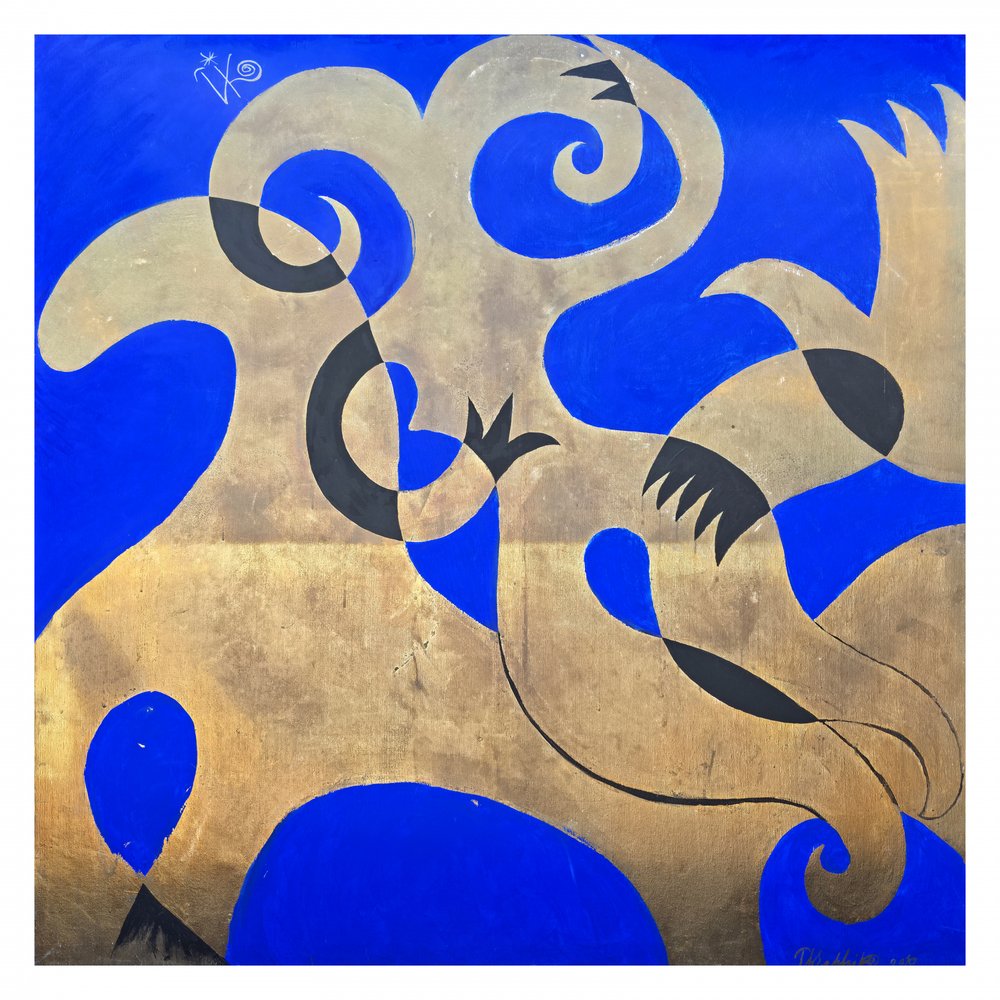 Dynamische Gold-Blaue Formen von Kanat Ibragimov