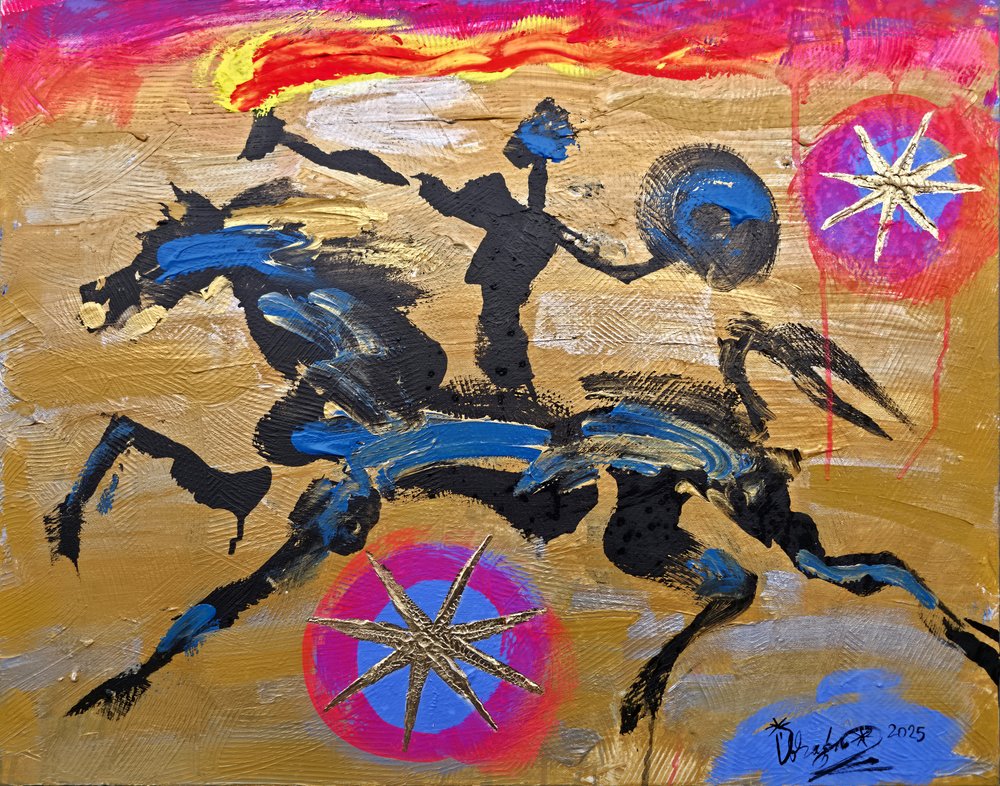 Feuriges Pferd und Reiter von Kanat Ibragimov