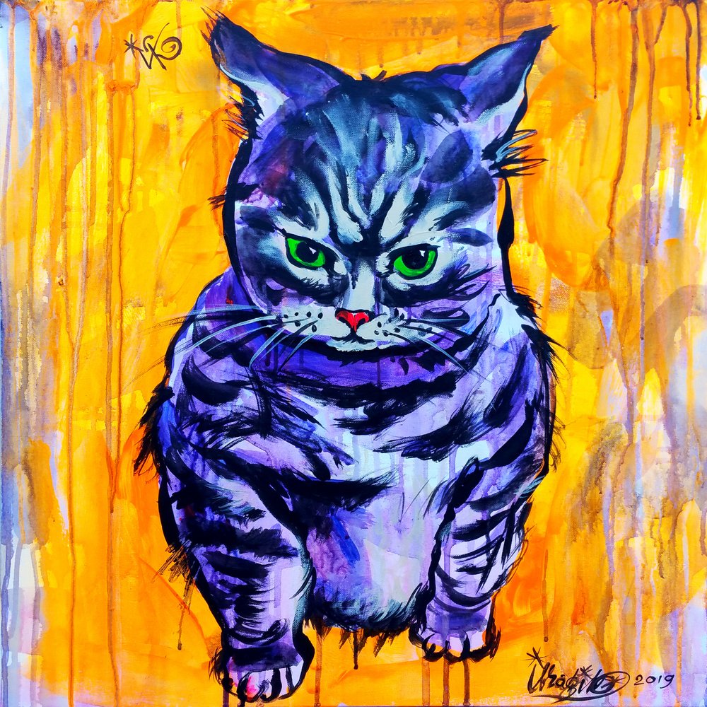 Grummelige lila Katze von Kanat Ibragimov