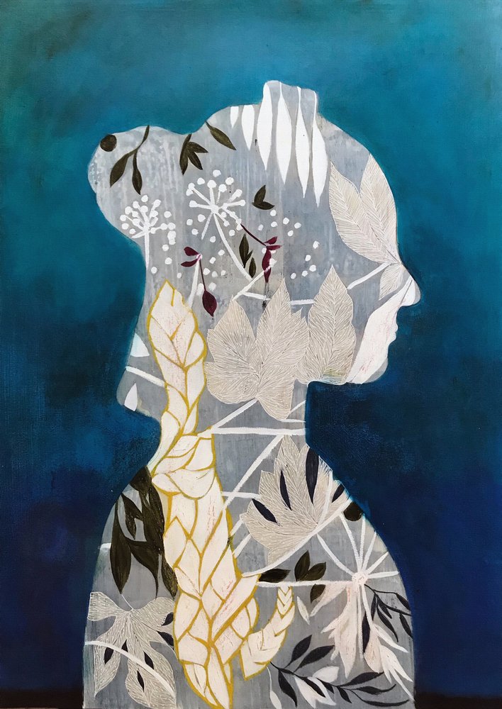 Botanisches Frauenprofil von Karenina Fabrizzi