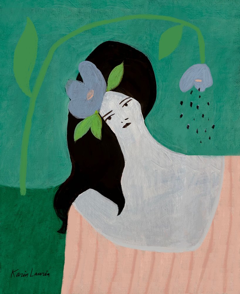 Blaue Blumenfantasie von Karin Lauria