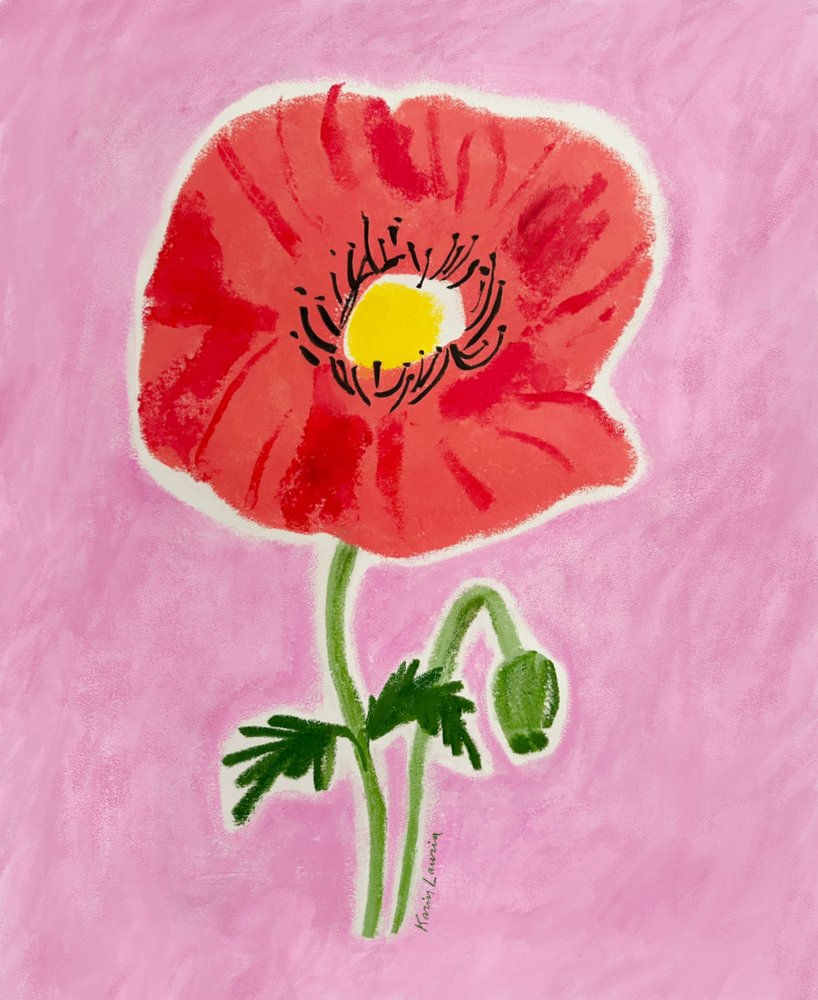 Rote Mohnblüte von Karin Lauria