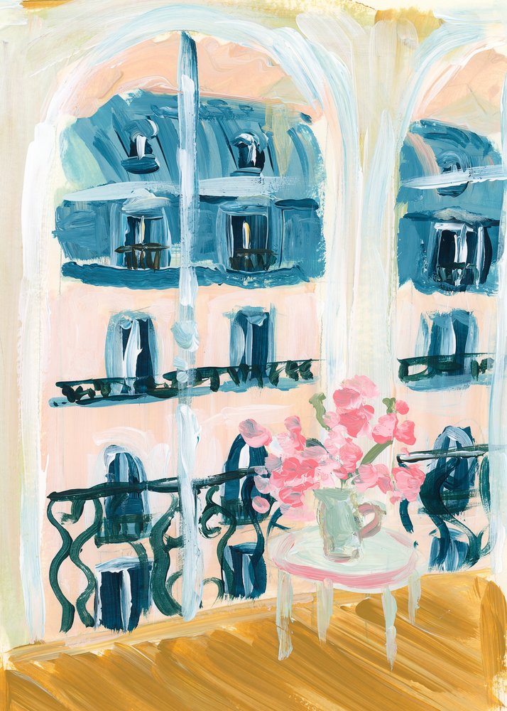 Pariser Apartment Acrylmalerei von Katharina Puritscher