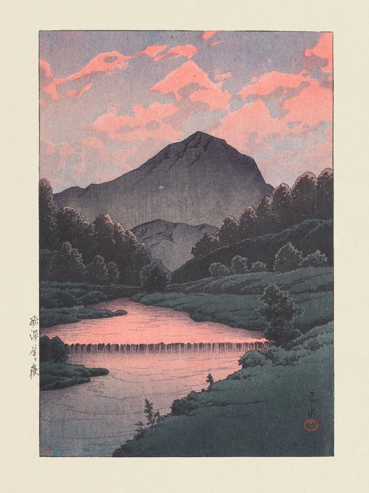 Berg Kamaga, Hida (1933) von Kawase Hasui