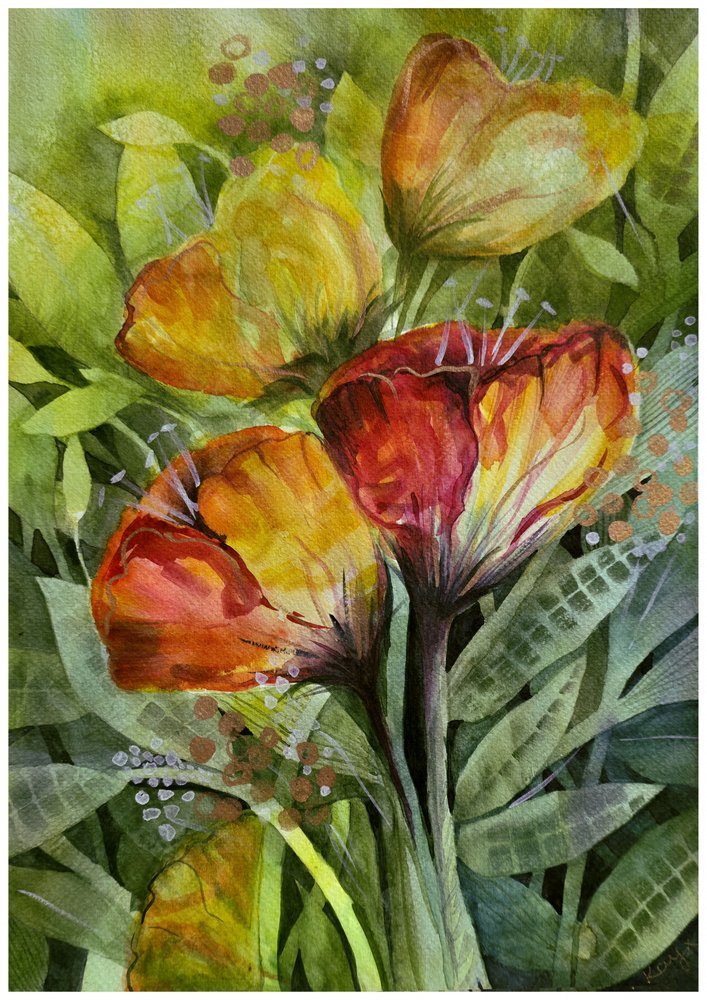 Lebhafte Gartenblüten von Kay Shanley