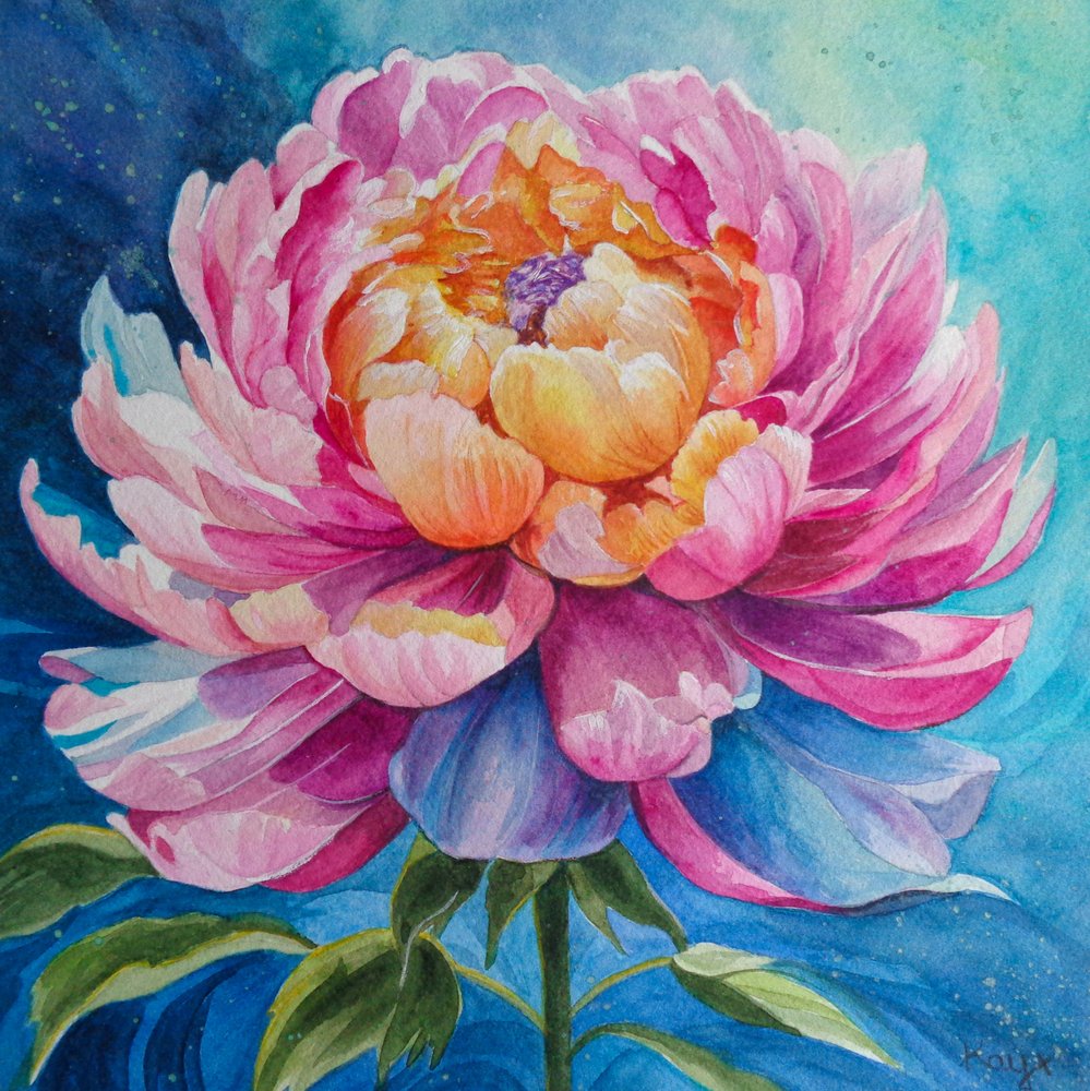 Lebendige rosa Pfingstrose von Kay Shanley