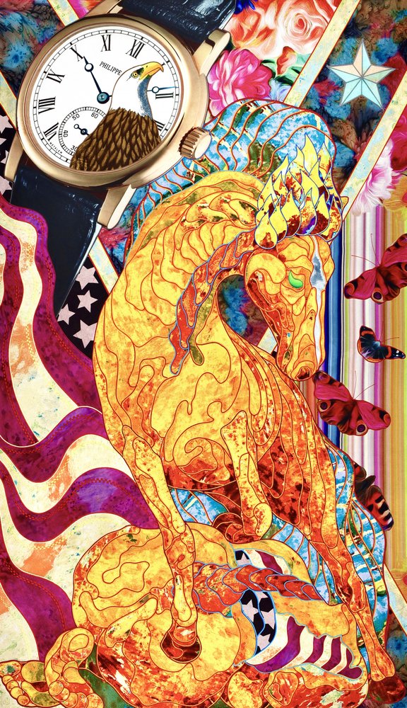 Patriotische Pferde-Collage von Kostyantin Malginov