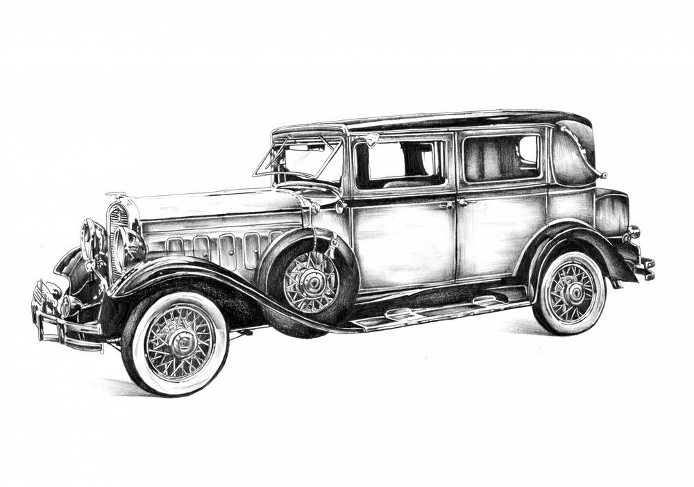 Automobilkunst Zeichnung Skizze 12 von Kulik