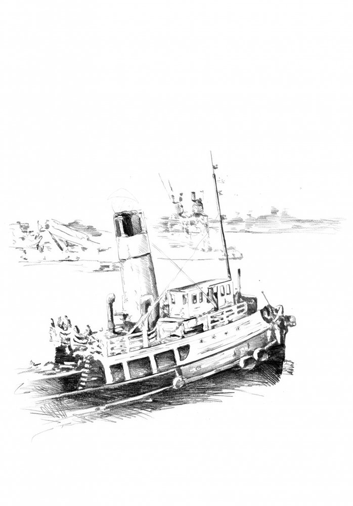 Klassischer Schlepper Skizze von Kulik
