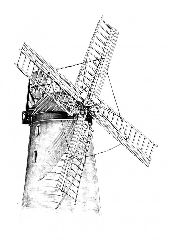 Klassische Windmühlenskizze von Kulik