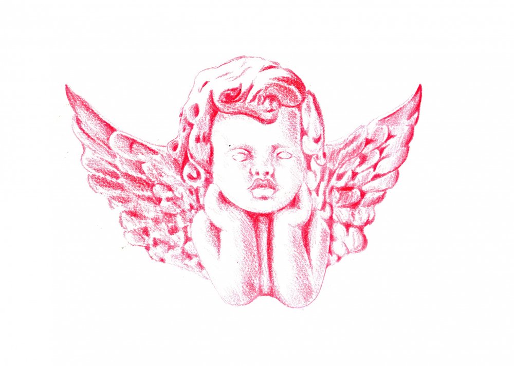 Nachdenklicher Roter Putto von Kulik