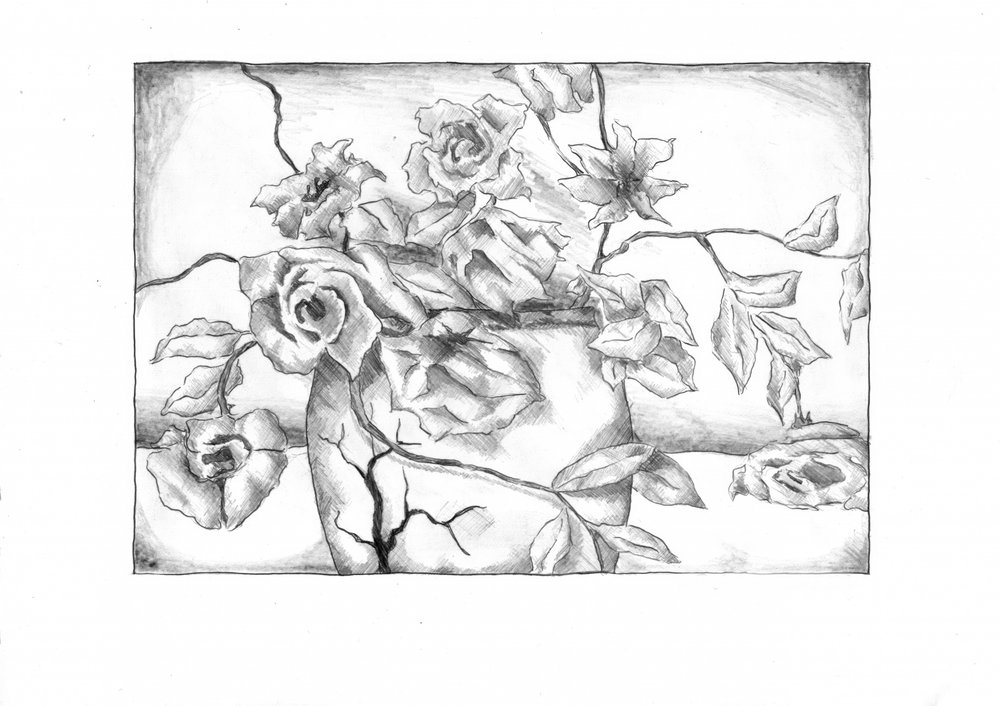 Rissige Rosenvase von Kulik