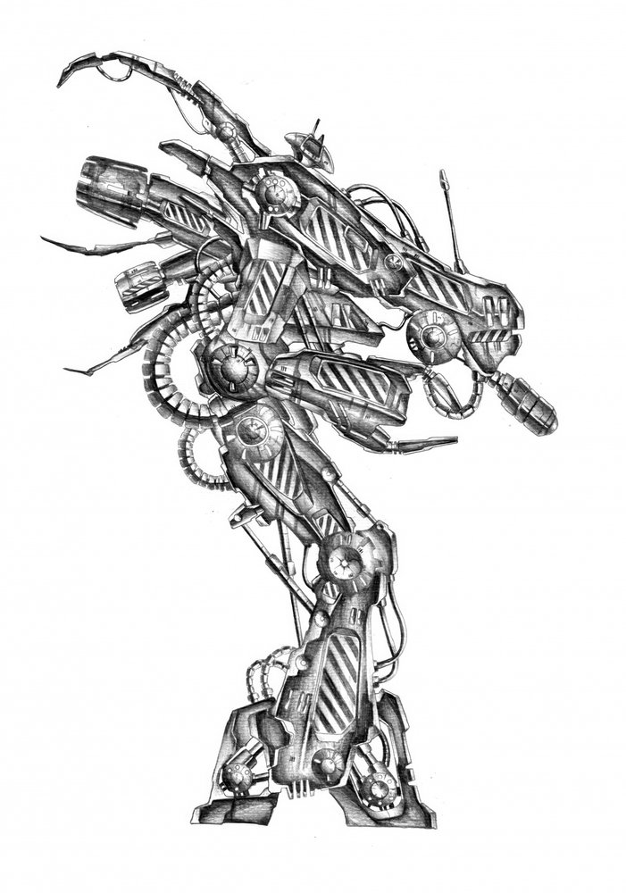 Futuristischer Roboter-Mech von Kulik