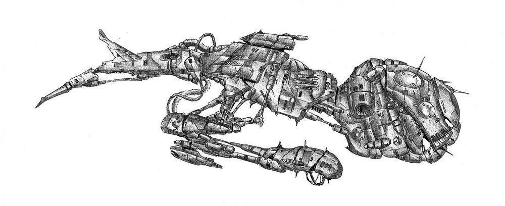 Futuristisches Raumfahrzeug-Design von Kulik