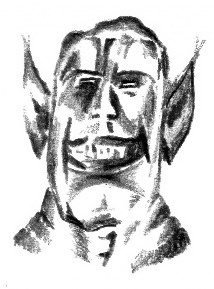 Grinsender Koboldskizze von Kulik