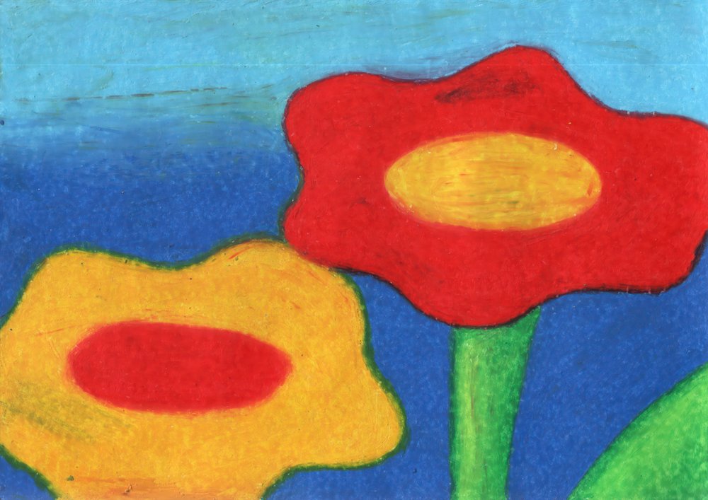 Fröhliche rote und gelbe Blüten von Kulik