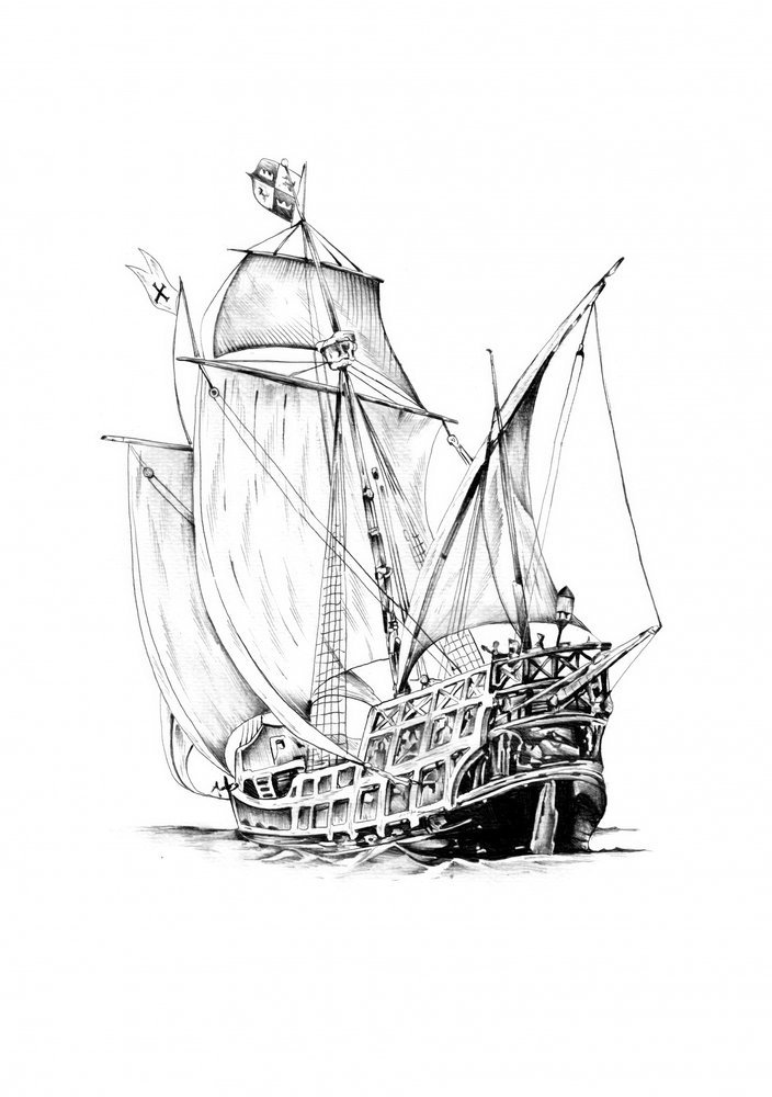 Historische Segelgaleone von Kulik