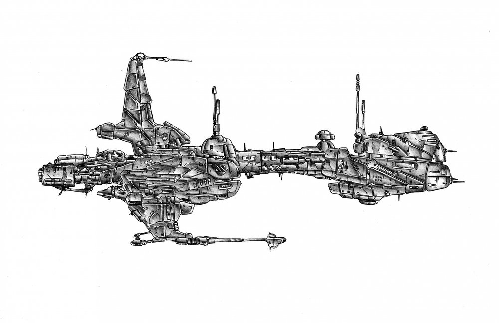 Komplexes Sci-Fi-Raumschiff von Kulik