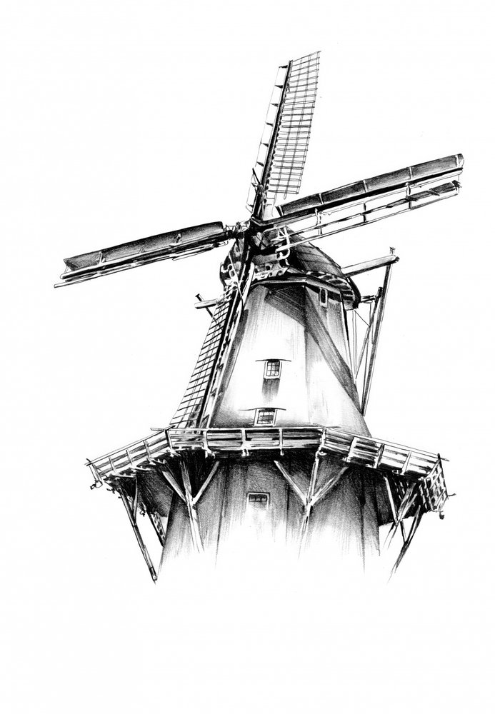 Majestätische Windmillenillustration von Kulik