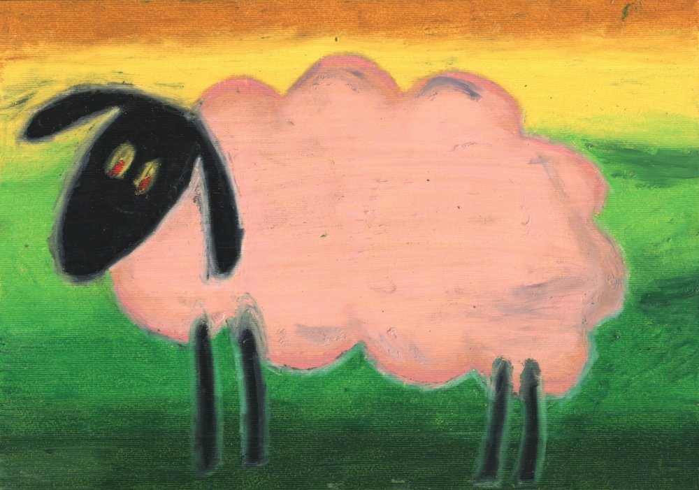 Ölkreide Tierkunst Zeichnung Skizze 36 von Kulik
