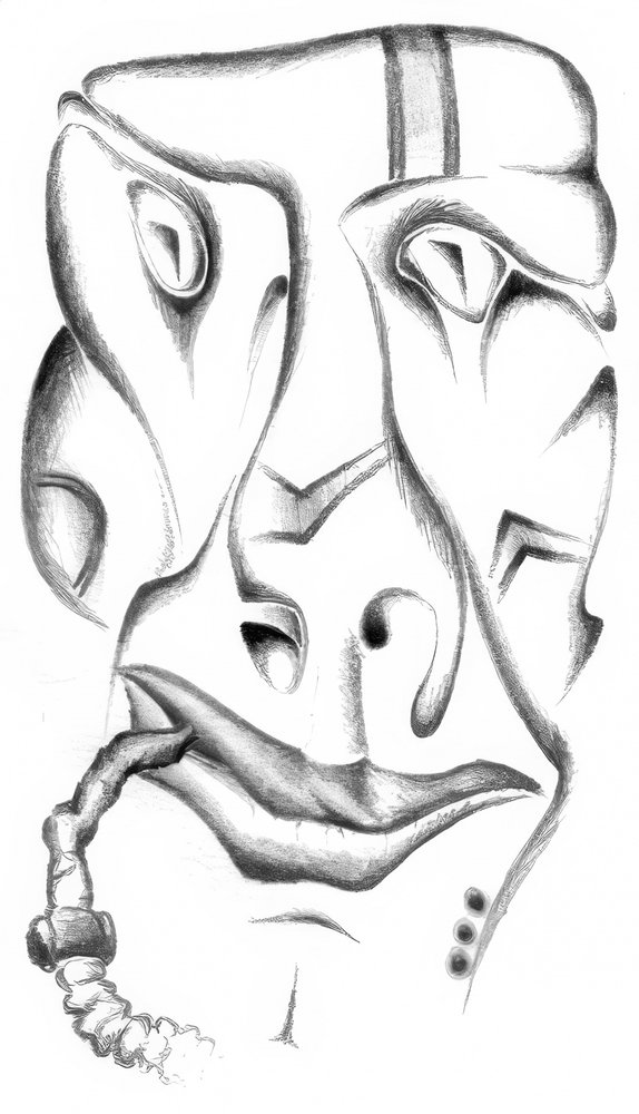 Surreales Gesicht mit Pfeife von Kulik