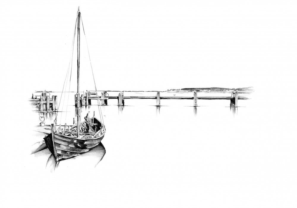 Ruhige Segelboot Zeichnung von Kulik