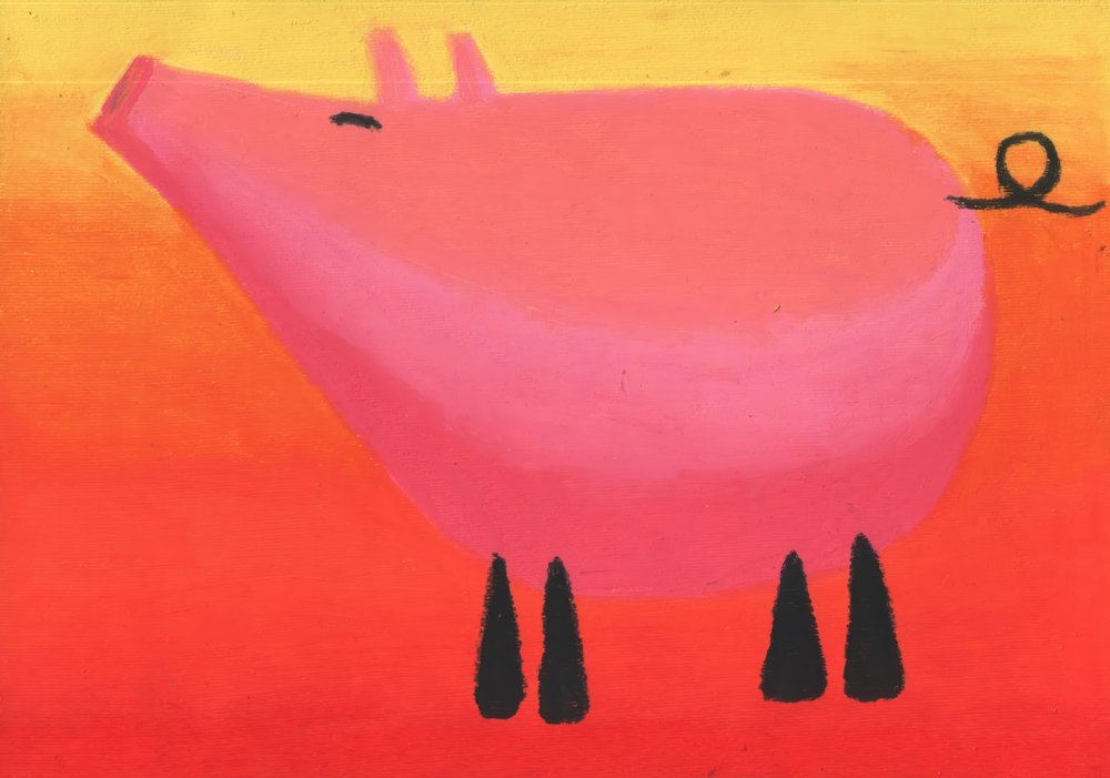 Lebendiges rosa Schwein von Kulik