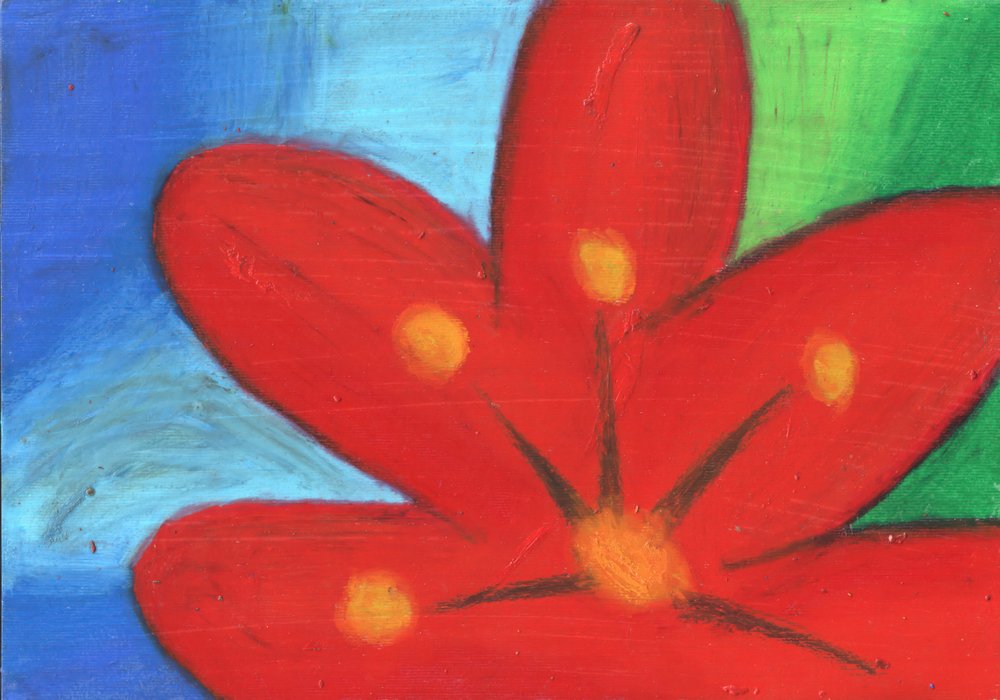 Lebendige rote Blüte von Kulik