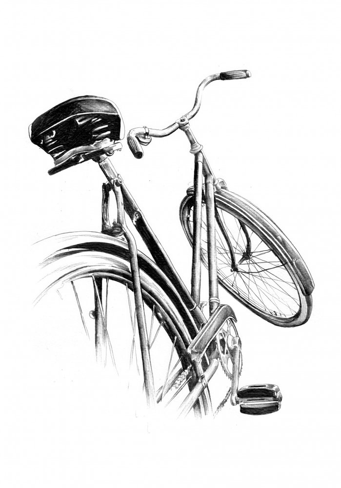 Vintage Fahrrad Skizze von Kulik